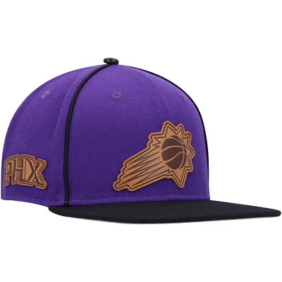 Men's Pro Standard  Purple/Black Phoenix Suns Heritage Leather Patch Snapback Hat