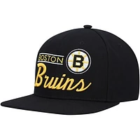 Men's Mitchell & Ness Black Boston Bruins Retro Lock Up Snapback Hat