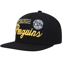 Men's Mitchell & Ness Black Pittsburgh Penguins Retro Lock Up Snapback Hat