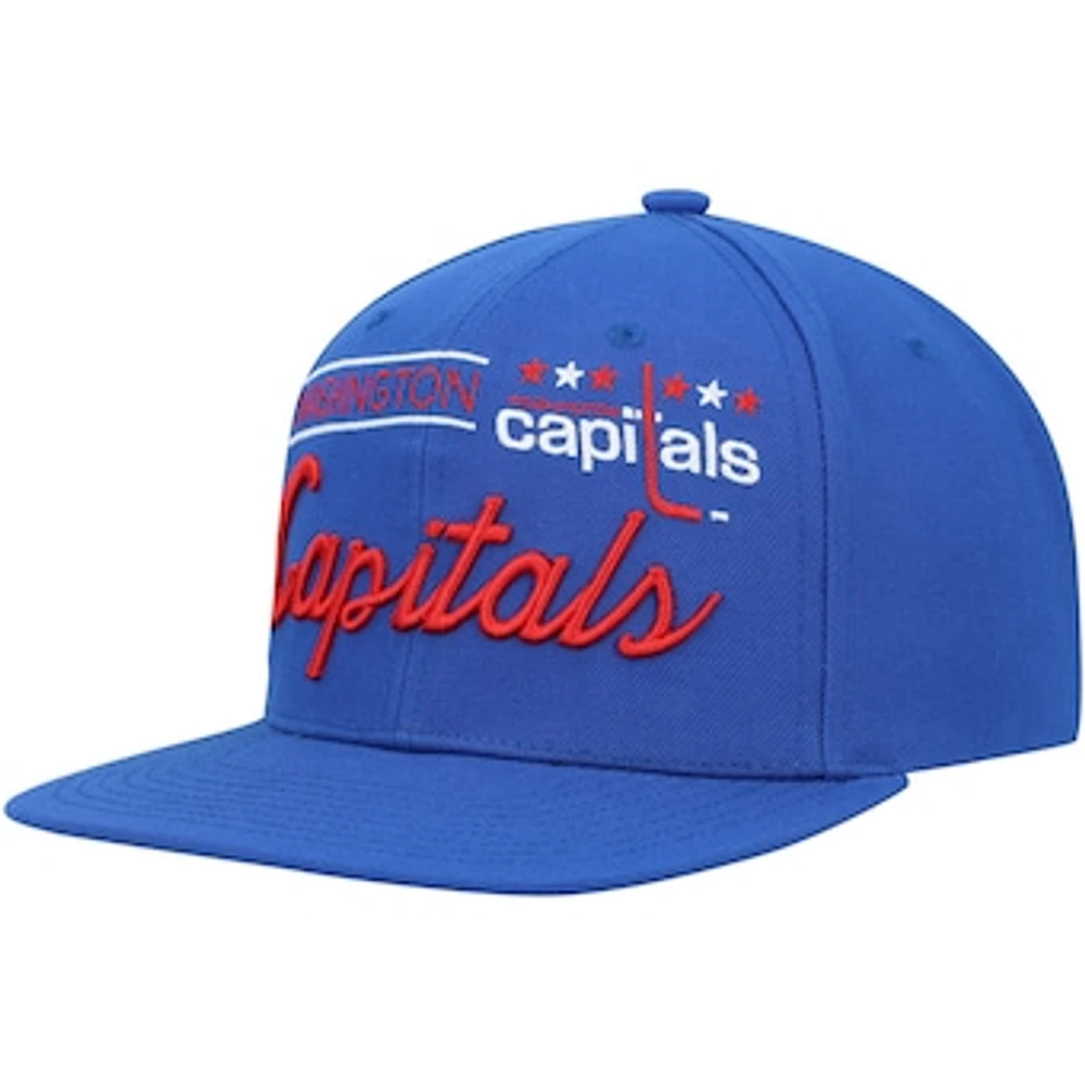 Men's Mitchell & Ness Blue Washington Capitals Retro Lock Up Snapback Hat