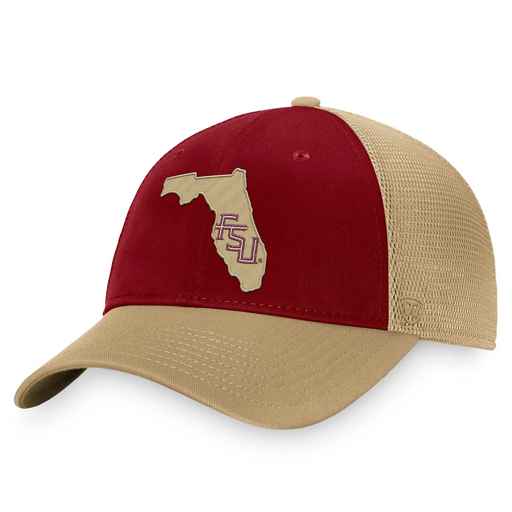 Men's Top of the World Gold/Garnet Florida State Seminoles Origins Trucker Adjustable Hat