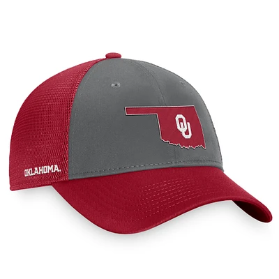 Men's Top of the World Cardinal/Gray Oklahoma Sooners Origins Trucker Adjustable Hat