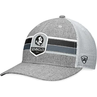 Men's Top of the World Heather Gray Florida State Seminoles Essential Trucker Adjustable Hat