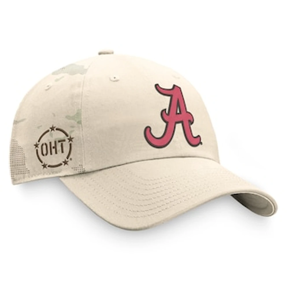 Men's Top of the World Khaki Alabama Crimson Tide OHT Military Appreciation Camo Dune Adjustable Hat