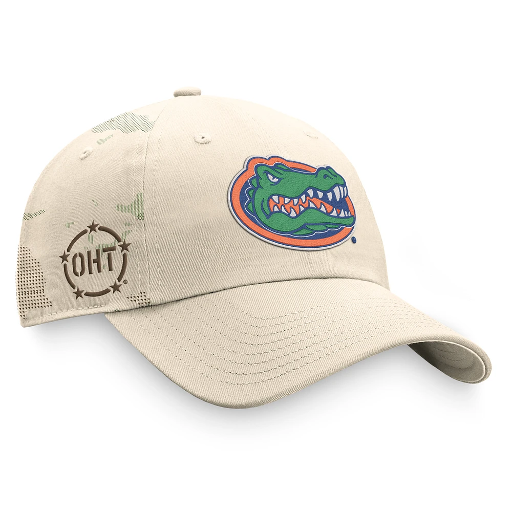 Men's Top of the World Khaki Florida Gators OHT Military Appreciation Camo Dune Adjustable Hat