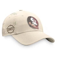 Men's Top of the World Khaki Florida State Seminoles OHT Military Appreciation Camo Dune Adjustable Hat