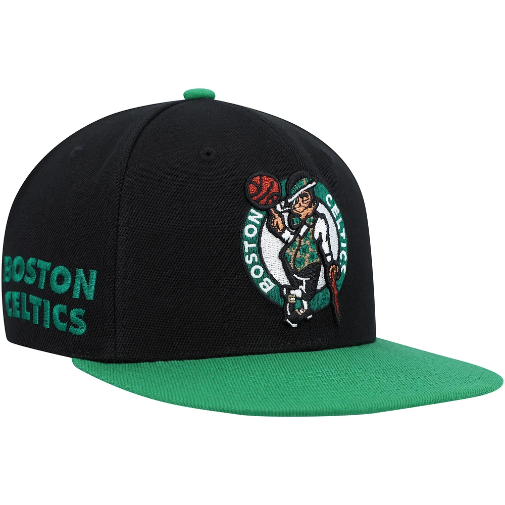 Men's Mitchell & Ness /Green Boston Celtics Side Core 2.0 Snapback Hat