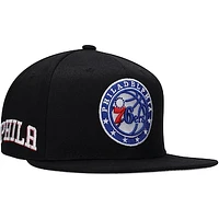 Men's Mitchell & Ness Black Philadelphia 76ers Side Core 2.0 Snapback Hat
