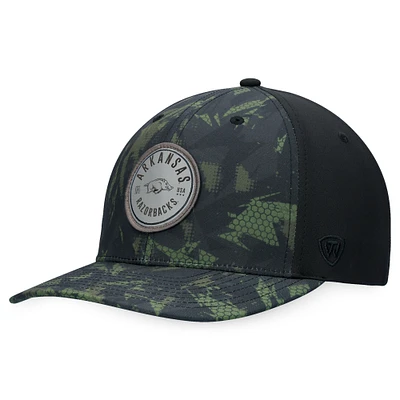 Men's Top of the World Black Arkansas Razorbacks OHT Military Appreciation Camo Render Flex Hat