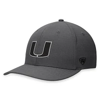 Men's Top of the World Gray Miami Hurricanes Iron Flex Hat