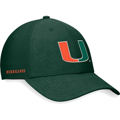 Men's Top of the World Green Miami Hurricanes Deluxe Flex Hat