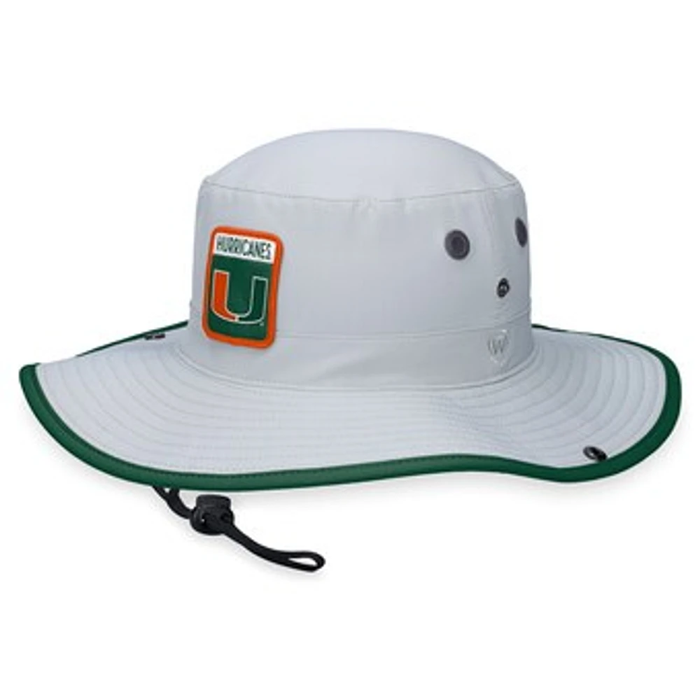 Men's Top of the World Gray Miami Hurricanes Steady Bucket Hat