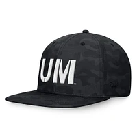 Men's Top of the World Black Miami Hurricanes OHT Military Appreciation Troop Snapback Hat