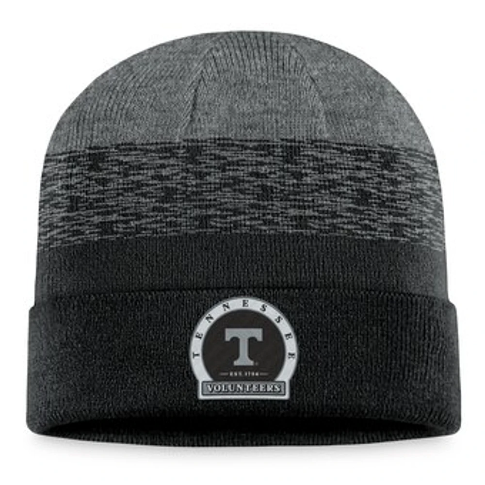 Men's Top of the World Heather Black Tennessee Volunteers Frostbite Cuffed Knit Hat