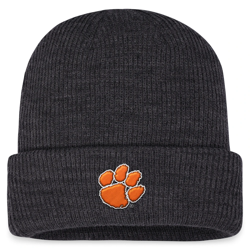 Men's Top of the World Charcoal Clemson Tigers Sheer Cuffed Knit Hat