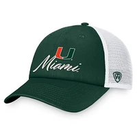 Women's Top of the World Green/White Miami Hurricanes Charm Trucker Adjustable Hat