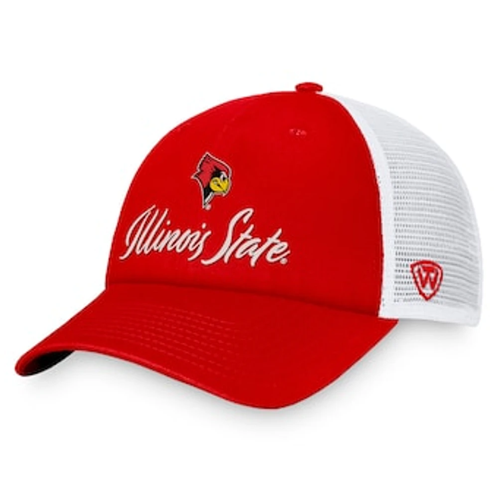 Women's Top of the World Red/White Illinois State Redbirds Charm Trucker Adjustable Hat