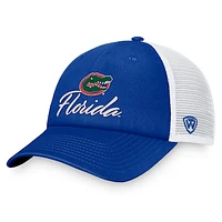 Women's Top of the World Royal/White Florida Gators Charm Trucker Adjustable Hat