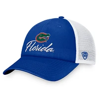 Women's Top of the World Royal/White Florida Gators Charm Trucker Adjustable Hat