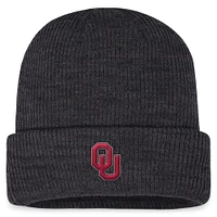 Men's Top of the World Charcoal Oklahoma Sooners Sheer Cuffed Knit Hat