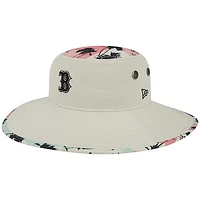 Men's New Era Natural Boston Red Sox Retro Beachin' Bucket Hat