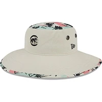 Men's New Era Natural Chicago Cubs Retro Beachin' Bucket Hat