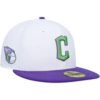 Men's New Era White Cleveland Guardians  Side Patch 59FIFTY Fitted Hat