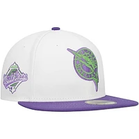 Men's New Era White Florida Marlins  Side Patch 59FIFTY Fitted Hat