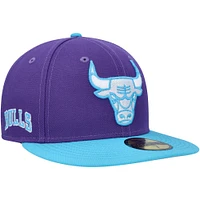 Men's New Era Purple Chicago Bulls Vice 59FIFTY Fitted Hat