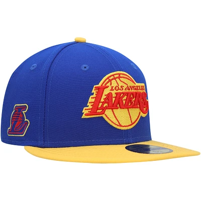 Men's New Era Blue Los Angeles Lakers Side Patch 59FIFTY Fitted Hat