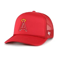 Men's '47 Red Los Angeles Angels Foam Logo Trucker Adjustable Hat