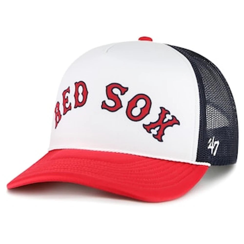 Men's '47 White Boston Red Sox Foam Front Script Trucker Snapback Hat