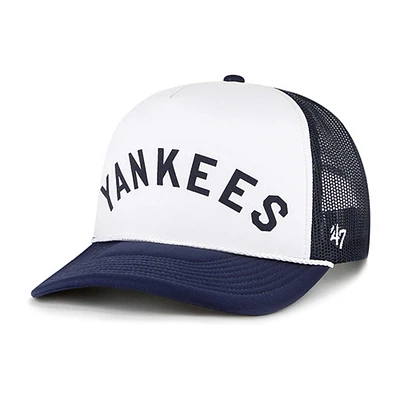 Men's '47 White New York Yankees Foam Front Script Trucker Snapback Hat