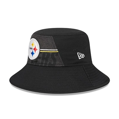 Men's New Era  Black Pittsburgh Steelers 2023 NFL Training Camp Stretch Bucket Hat