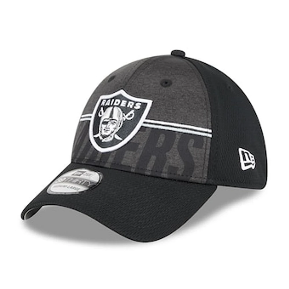 Men's New Era Black Las Vegas Raiders 2023 NFL Training Camp 39THIRTY Flex Fit Hat