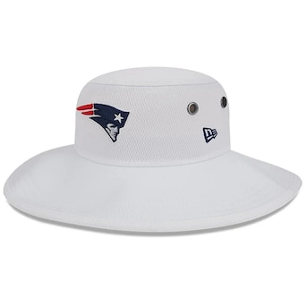 Men's New Era White New England Patriots 2023 NFL Training Camp Panama Bucket Hat