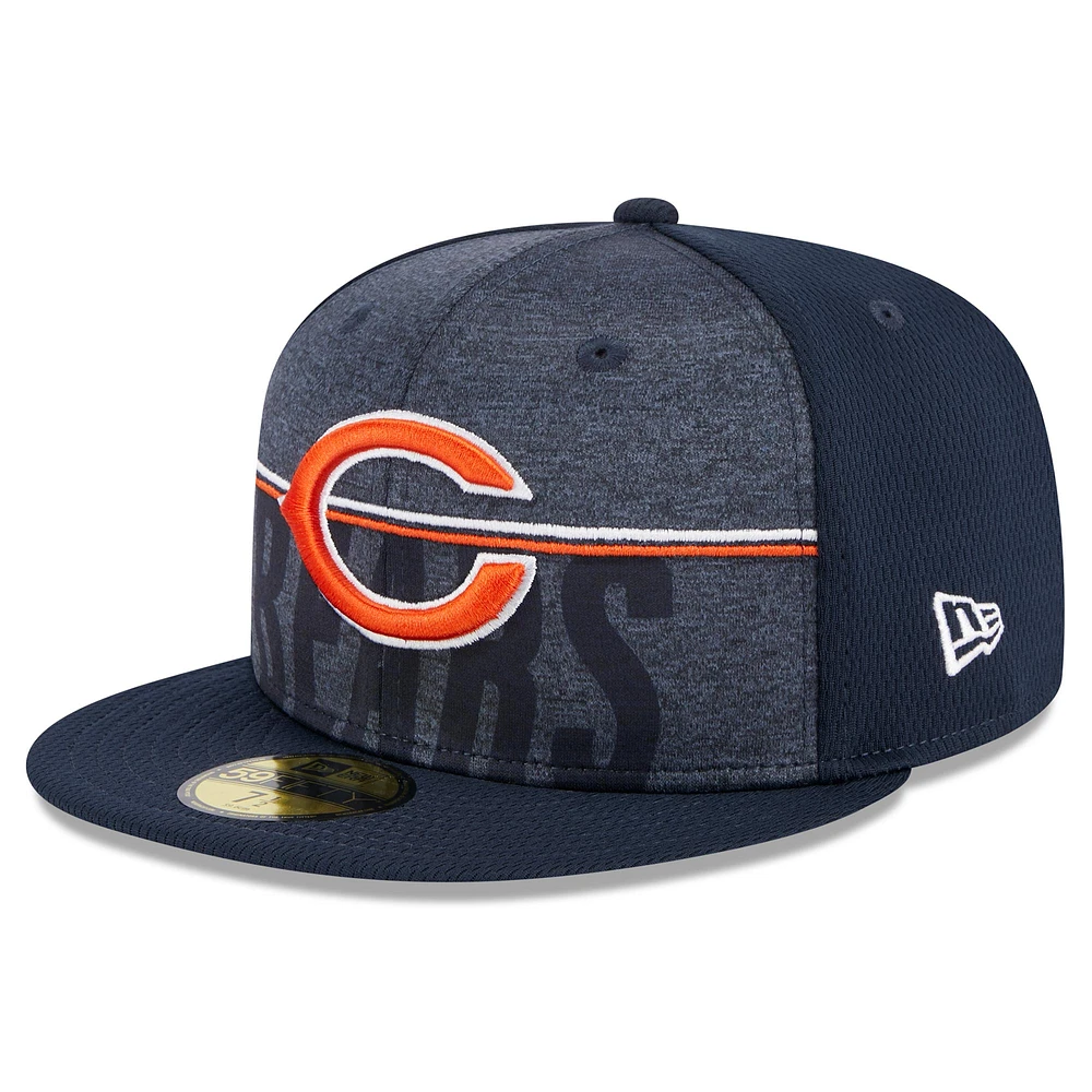 Men's New Era Navy Chicago Bears 2023 NFL Training Camp Primary Logo 59FIFTY Fitted Hat