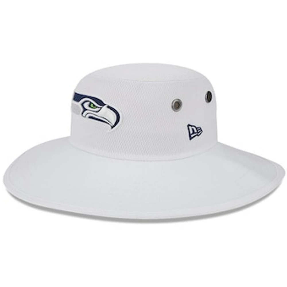 Men's New Era White Seattle Seahawks 2023 NFL Training Camp Panama Bucket Hat