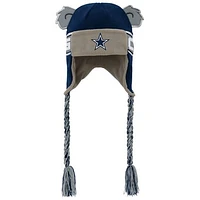 Youth Navy Dallas Cowboys Wordmark Ears Trooper Knit Hat