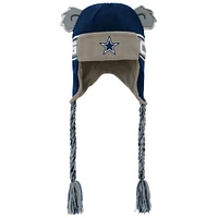 Youth Navy Dallas Cowboys Wordmark Ears Trooper Knit Hat