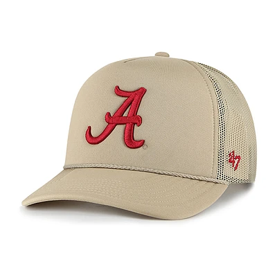 Men's '47 Khaki Alabama Crimson Tide Foam Front Mesh Trucker Snapback Hat