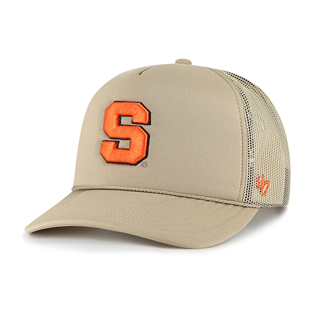 Men's '47 Khaki Syracuse Orange Foam Front Mesh Trucker Snapback Hat