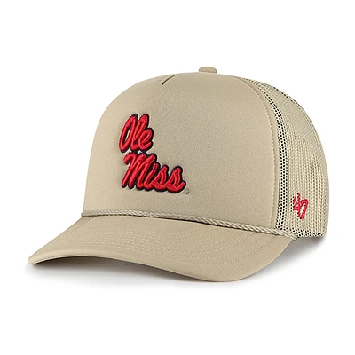 Men's '47 Khaki Ole Miss Rebels Foam Front Mesh Trucker Snapback Hat