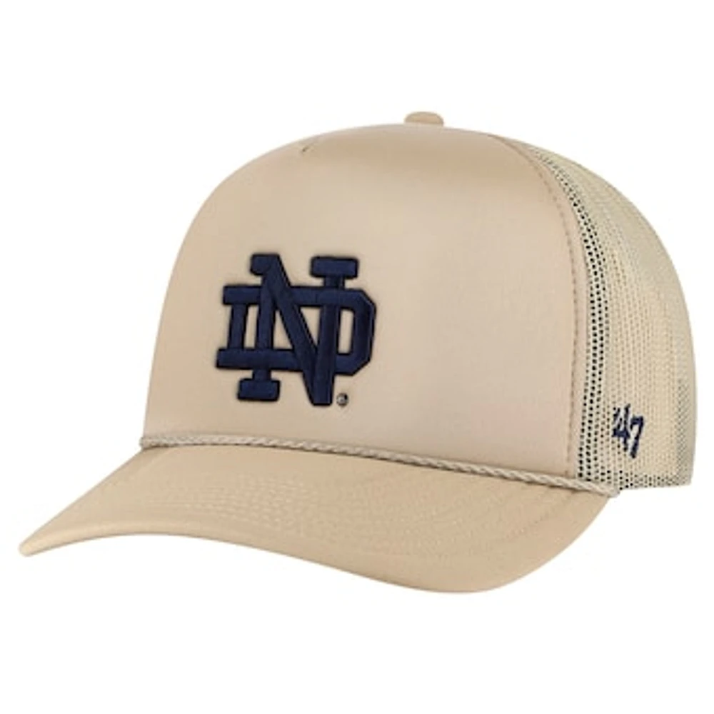 Men's '47 Khaki Notre Dame Fighting Irish Foam Front Mesh Trucker Snapback Hat