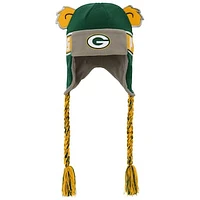 Youth Green Green Bay Packers Wordmark Ears Trooper Knit Hat