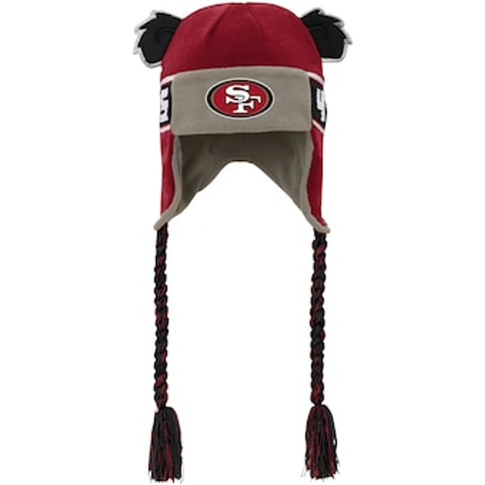 Youth Scarlet San Francisco 49ers Wordmark Ears Trooper Knit Hat