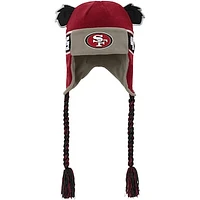 Youth Scarlet San Francisco 49ers Wordmark Ears Trooper Knit Hat