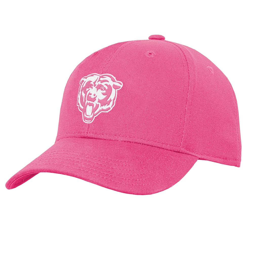 Girls Youth Pink Chicago Bears Adjustable Hat