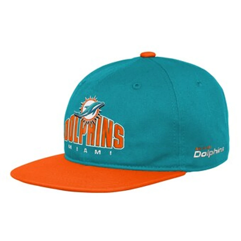 Youth Aqua Miami Dolphins Legacy Deadstock Snapback Hat