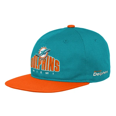 Youth Aqua Miami Dolphins Legacy Deadstock Snapback Hat